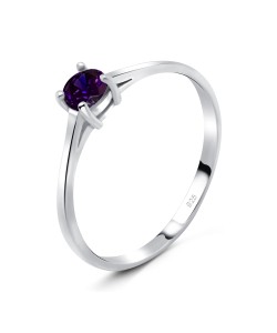 4mm Amethyst CZ Silver Ring CSR-150-4